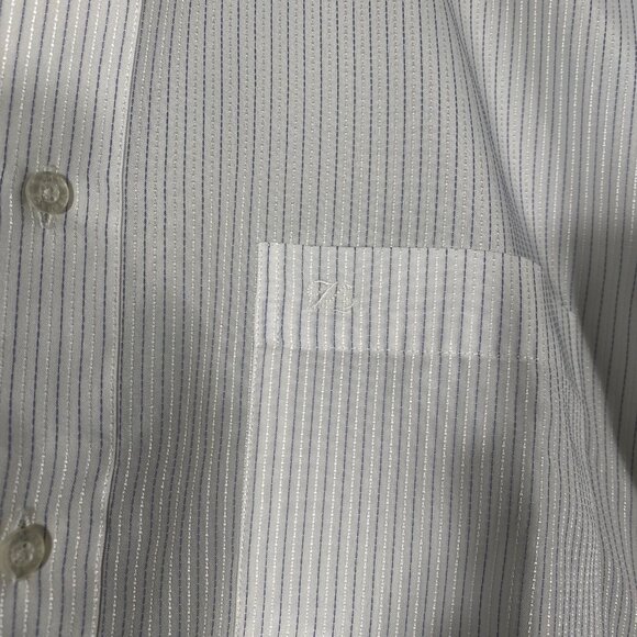 Vintage Versace V2 Vertical Stripe Boxy Fit Short Sleeve Shirt White size 16 1/2 - Picture 5 of 7